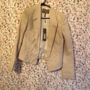 Halston heritage cream blazer with shoulder pads size M